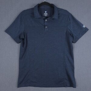 Kuhl Engineered Polo Mens Medium Blue Stretch Lightweight Performance Shirt 7424